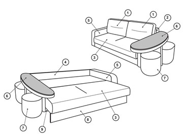 Прямой диван Сантана 4 БД со столом (НПБ) в Копейске - предосмотр 1